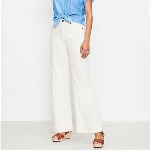 NWT Ann Taylor LOFT Ecru High-waist Palazzo Jeans